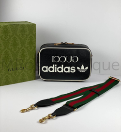 Черная сумка через плечо Gucci adidas Гуччи Адидас премиум класса