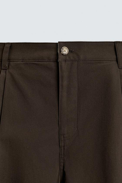 ZARA БРЮКИ ЧИНОС WIDE FIT, КОРИЧНЕВЫЙ