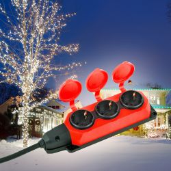 Удлинитель силовой ЭРА UK-3e-3x1,5-10m-IP44(KG) с заземлением 3 розетки каучук 10м КГ 3х1,5мм2 IP44 | Силовые удлинители