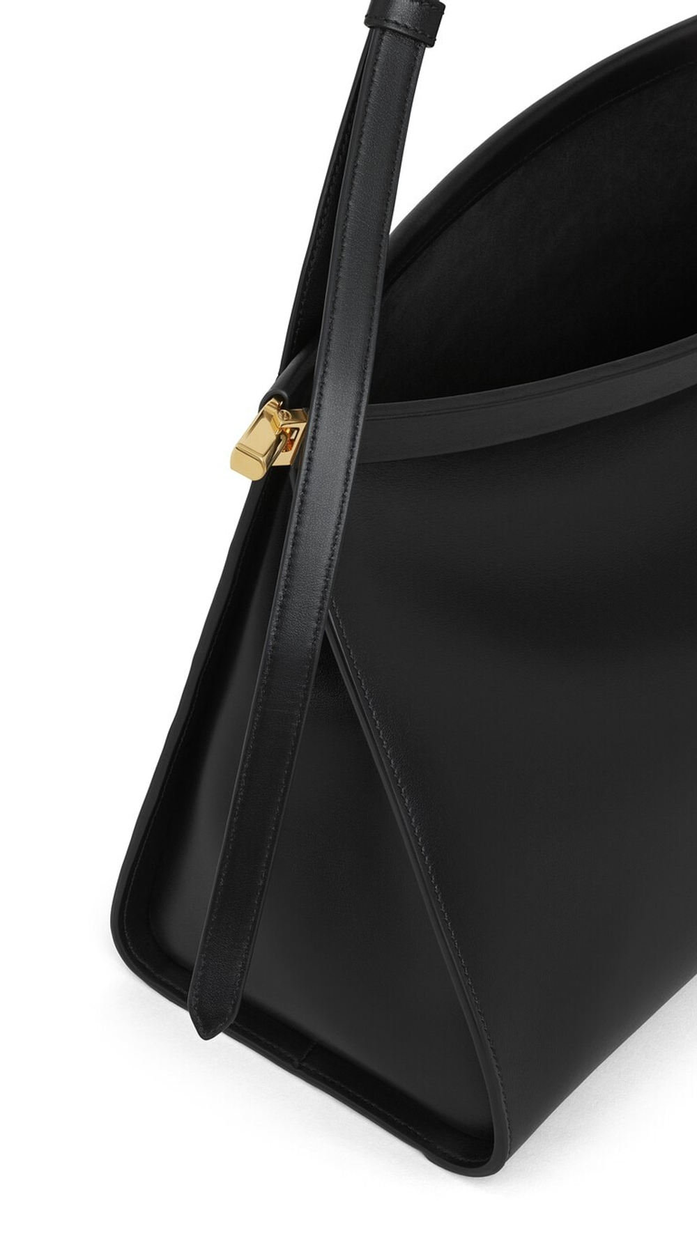 ALAÏA БОЛЬШАЯ СУМКА LE CLICK EAST WEST ИЗ ТЕЛЯЧЬЕЙ КОЖИ, ЧЕРНЫЙ