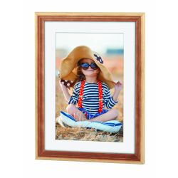 Фоторамка Image Art С20 25х38 деревянная из сосны, цвет натуральный с частичным затемнением, вставка-прозрачный пластик | Image Art