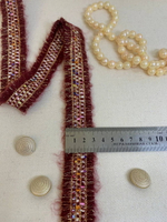 тесьма "шанель", 3,0см бордо/золото/розовый св