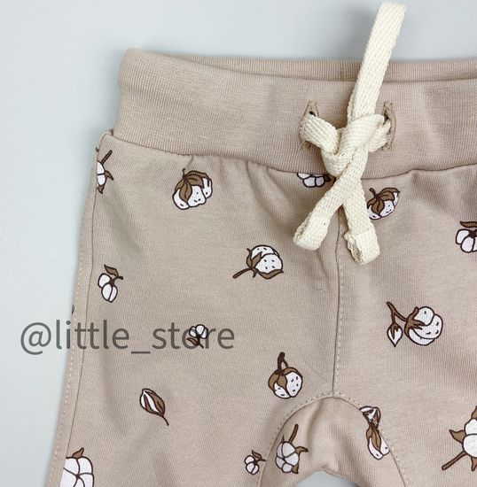 Брюки "Облака" из футера с начесом, Бежевые