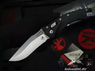 Microtech Amphibian Ram-Lok S/E - нож складной, черн. алюм. рук-ть, стоунвош клинок