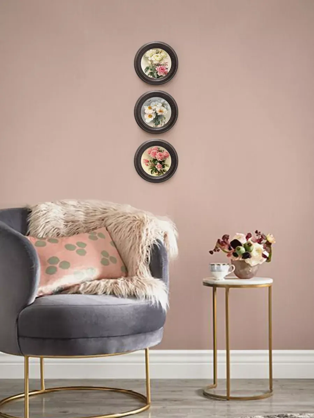 Картины на стену интерьерные на холсте 3 шт. 17.5 см