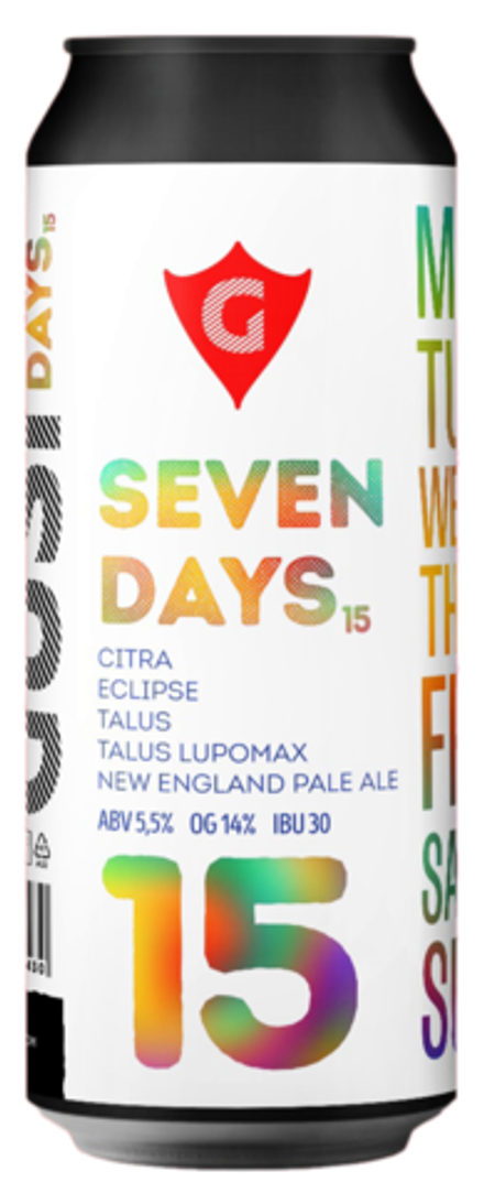 Пиво Гуси Севен Дэйс 15 Цитра, Эклипс, Талус, Талус Лупомакс / Gusi Seven Days 15 citra x eclipse x talus x talus lupomax 0.5 - банка