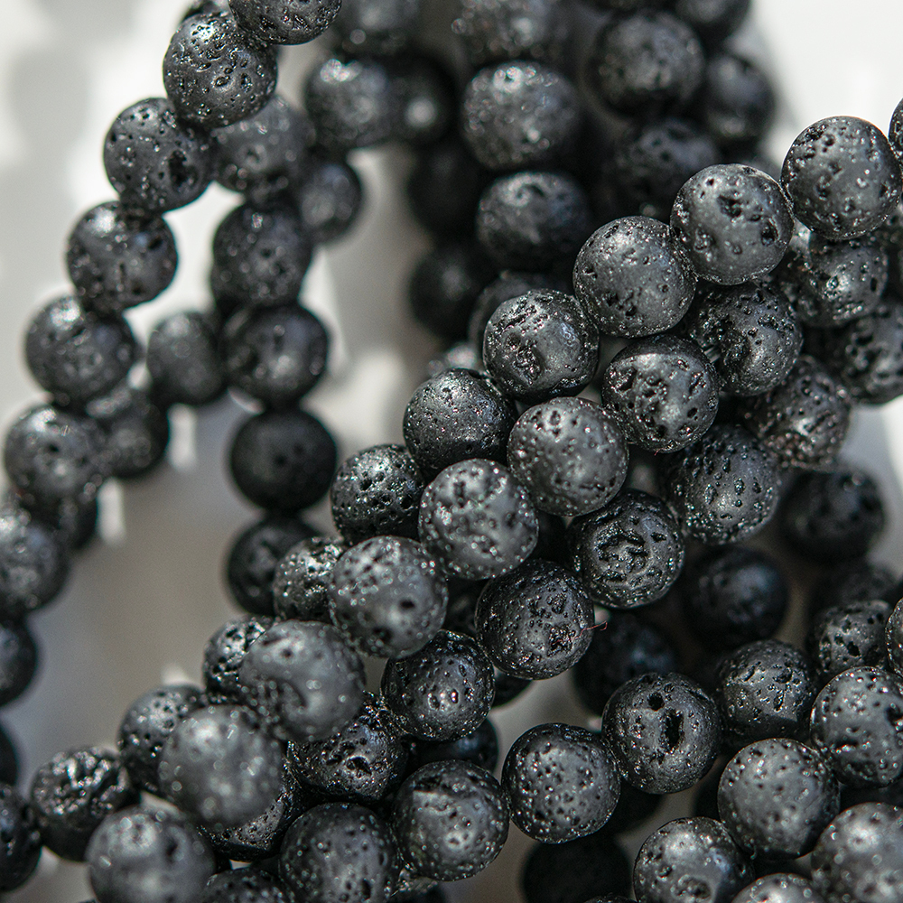 Лава вулканическая натуральная, 6,7мм, шар