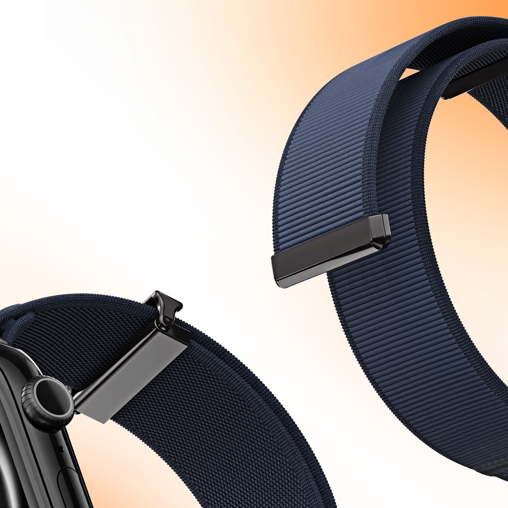 Ремешок синего цвета с магнитной фиксацией для смарт часов Apple Watch размером 42, 44, 45, 46, 49MM, серия Strap (YM Series) от Dux Ducis