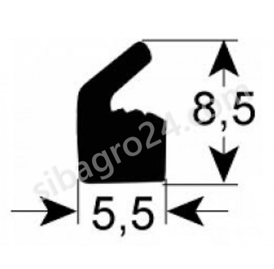 Уплотнитель крышки 0320215 Henkelman для JUMBO, BOXER (паз 5мм, с бортиком)