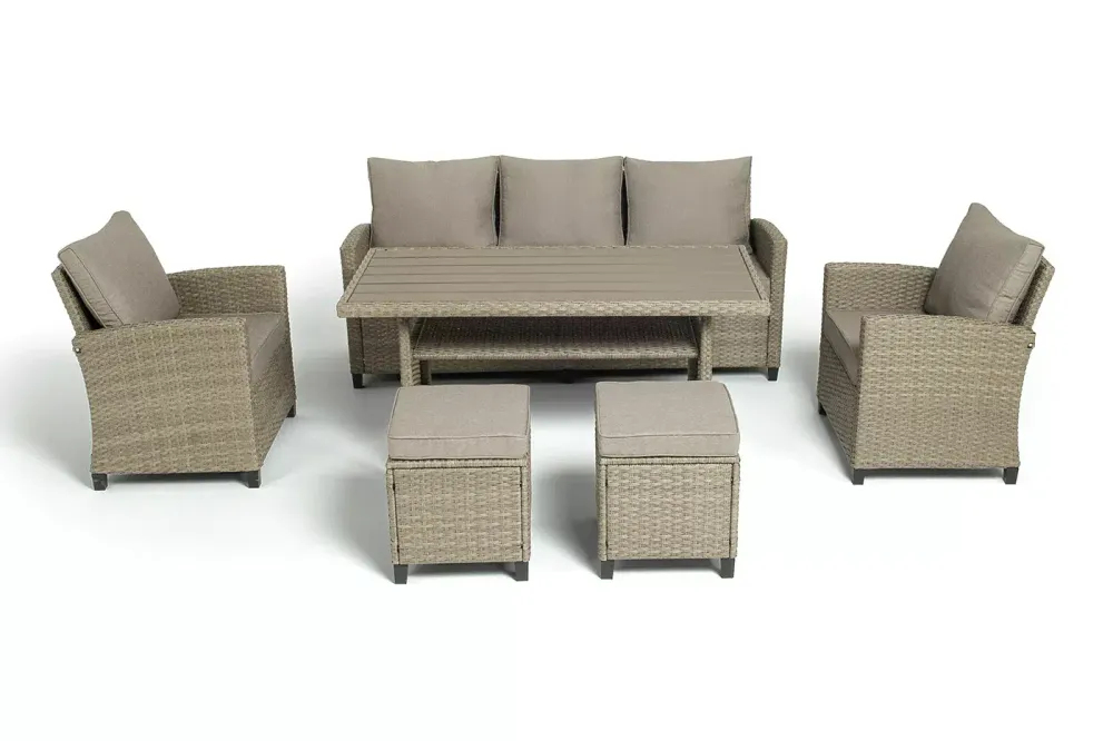 "Мэдисон" обеденная группа из искусственного ротанга, цвет соломенный