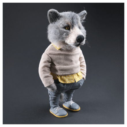 Валяная игрушка «Волк Степан»