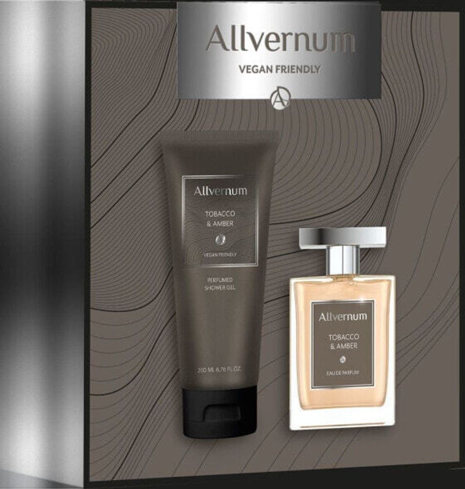 Парфюмерные наборы Allverne Zestaw dla mężczyzn Tobacco&amp;Amber Edp 100ml+żel pod pr.200ml