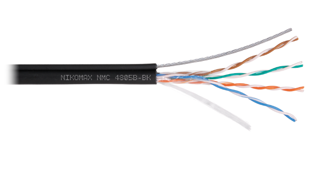 Кабель витая пара U/UTP 5e кат. 4 пары NikoMax NMC 4805B-BK