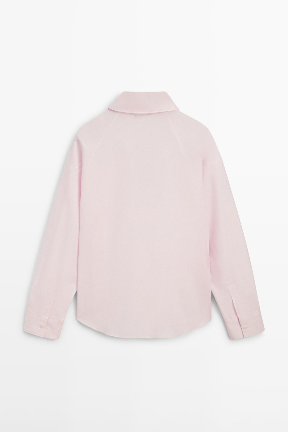 Massimo Dutti Рубашка из хлопкового поплина с вытачками, розовый