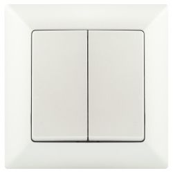 Выключатель Intro Solo 4-104-06 двухклавишный 10А-250В, IP20, СУ, перламутр