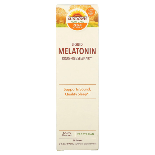 Sundown Naturals, Жидкий мелатонин, Со вкусом вишни, 2 ж. унц.(59 мл)