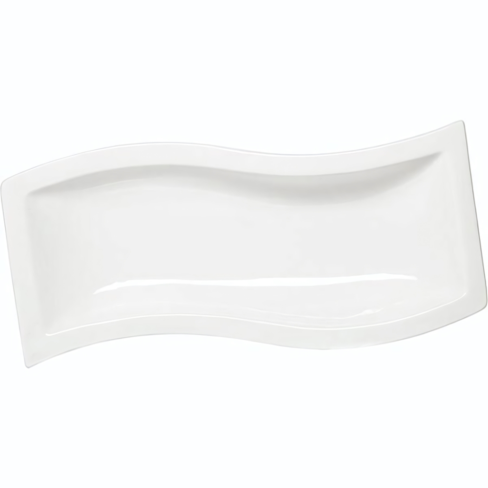 Блюдо «Кунстверк» прямоугольное волна;фарфор;,H=3,L=31,B=13см;белый (Цвет: белый)