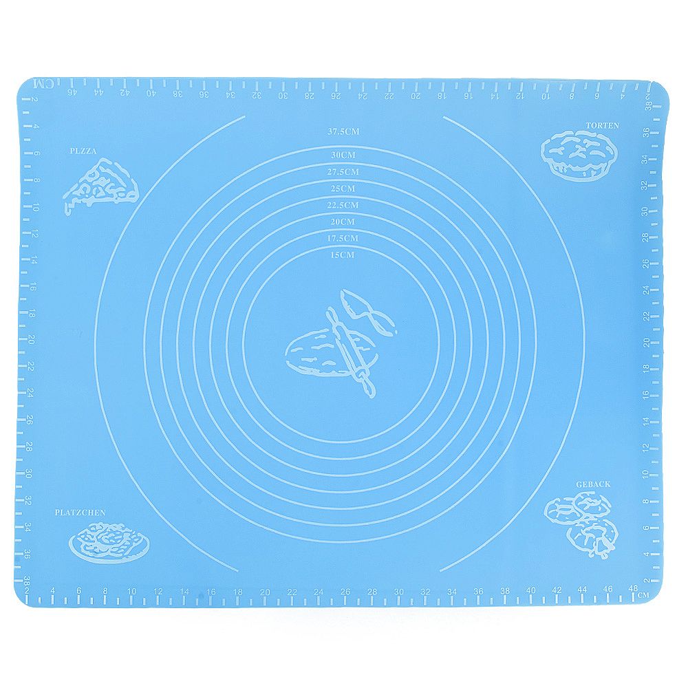 Коврик для раскатки теста и выпечки с разметкой 40х50см (в ассортименте) (силикон) (упак пакет)