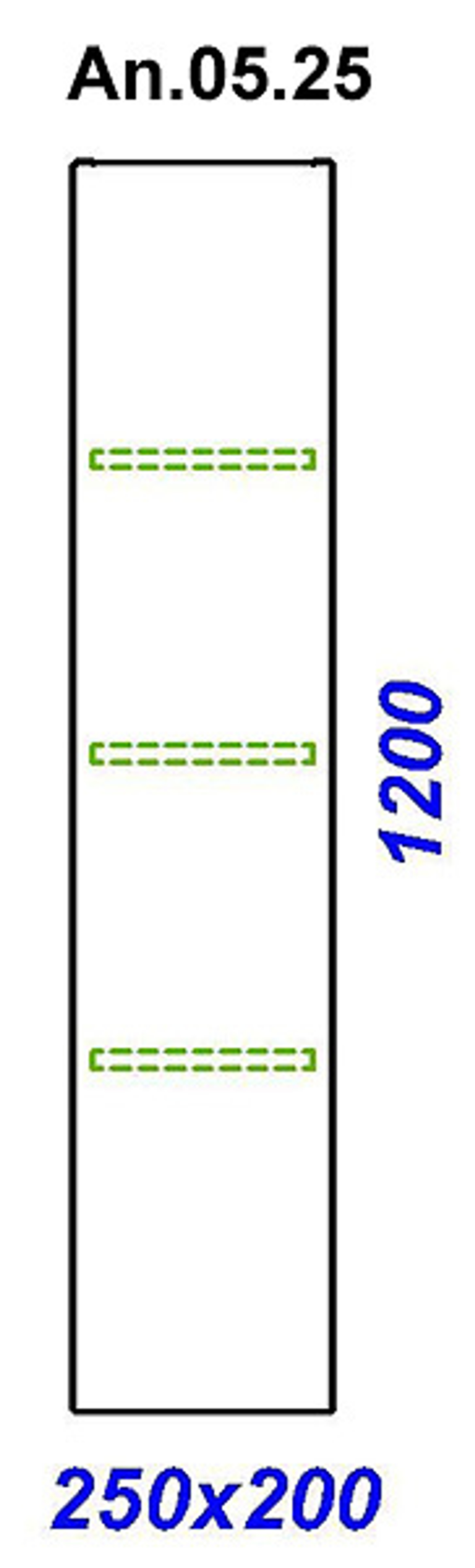 Пенал подвесной Анкона  П25 акация  An.05.25/А 120x25x20см.