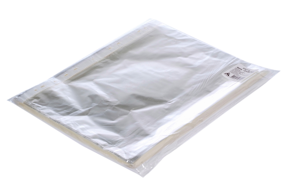 Папка-карман с перфорацией А4 прозрачная глянцевая 0.025мм БЮРОКРАТ 100шт/уп цена за уп.