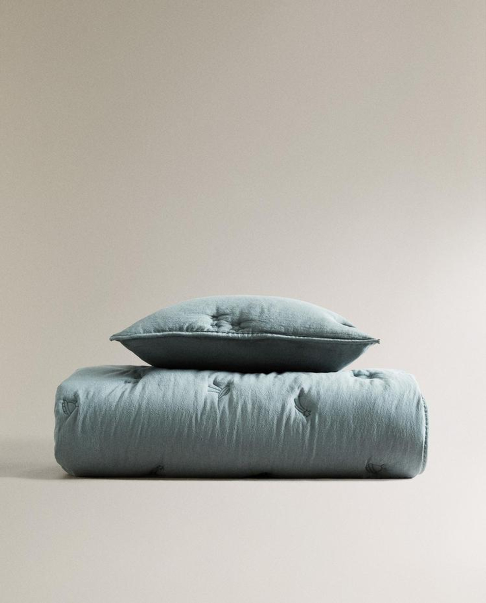 ZARA HOME ДЕТСКОЕ ХЛОПКОВОЕ ОДЕЯЛО, СИНИЙ