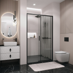 Душевая дверь Grossman Style 130 100.K33.05.130.21.02 профиль Черный матовый стекло шиншилла