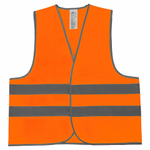Жилет сигнальный, 2 светоотражающие полосы, ОРАНЖЕВЫЙ, XL (52-54), ГРАНДМАСТЕР, 610886