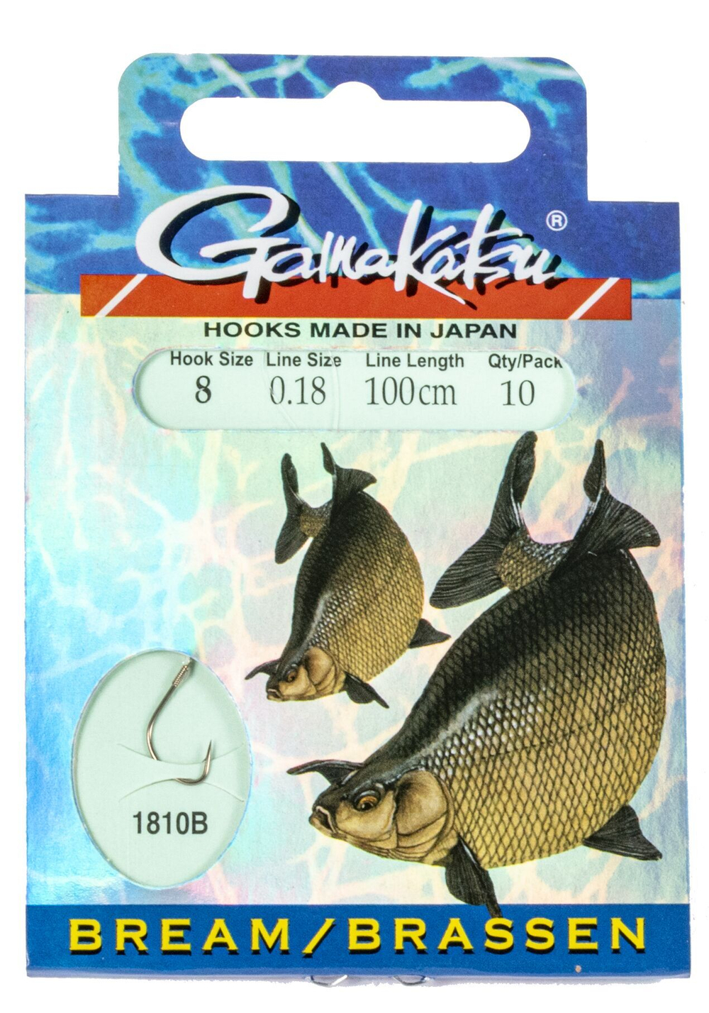 Крючки с поводком Gamakatsu Booklet BR. FEEDER 1810B разм. 08-0.18мм 100см 10шт.