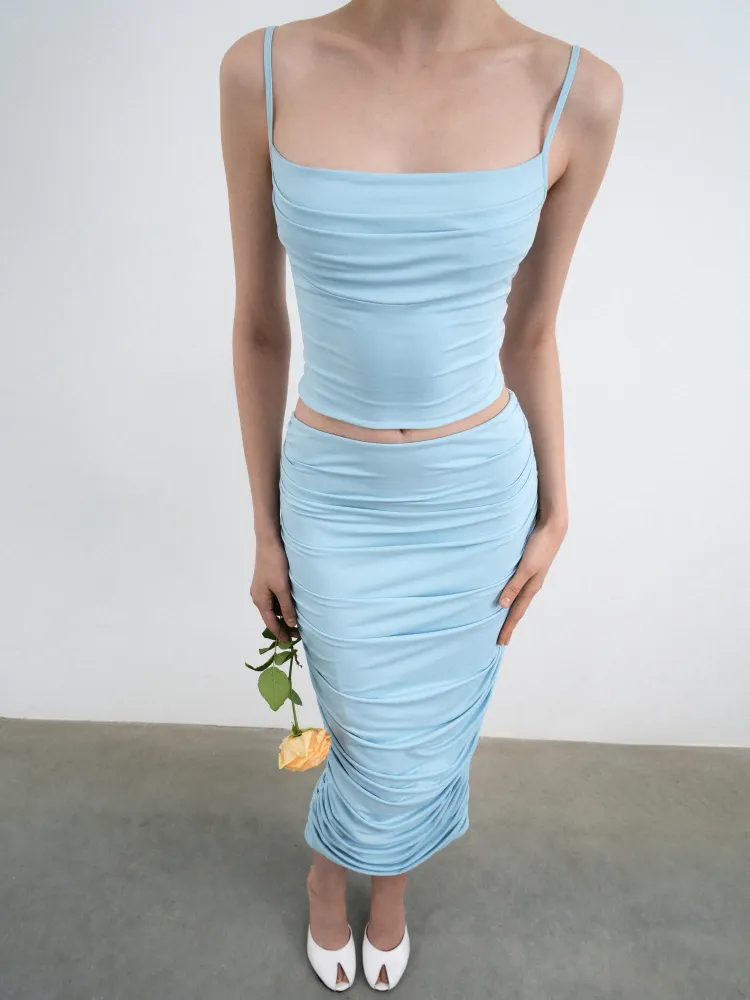 Кейси (Casey), топ из голубого бифлекса