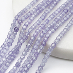 Фианит Куб бусины (кубический цирконий), цвет сиреневый, размер около 3 мм, цена за отрезок 19 см (1/2 нити)