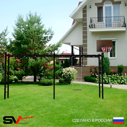 Уличная шведская стенка Sv Sport рукоход х 2 У50300К (Деревянные/Щит баскет)