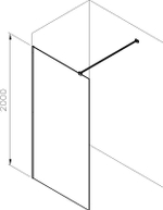 Душевое ограждение Ravak Walk-In Air Wall 100 GW9WA0300Z1C профиль черный/стекло прозрачное