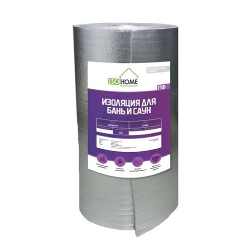 Изоляция для бань и саун ISOHOME ПФ 1,2х25 м 5 мм