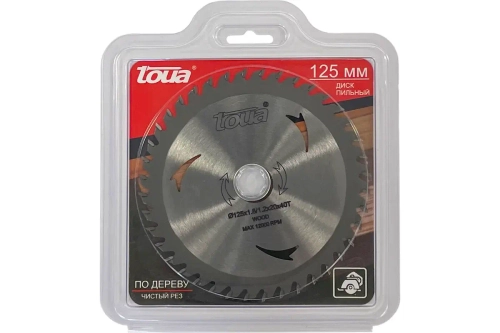 Диск пильный по дереву 125x20x40 мм, TOUA TDW1252040