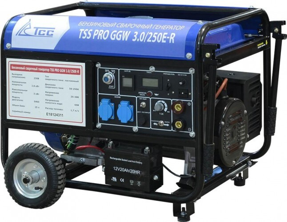 Сварочный генератор ТСС PRO GGW 3.0/250E-R бензиновый 022832