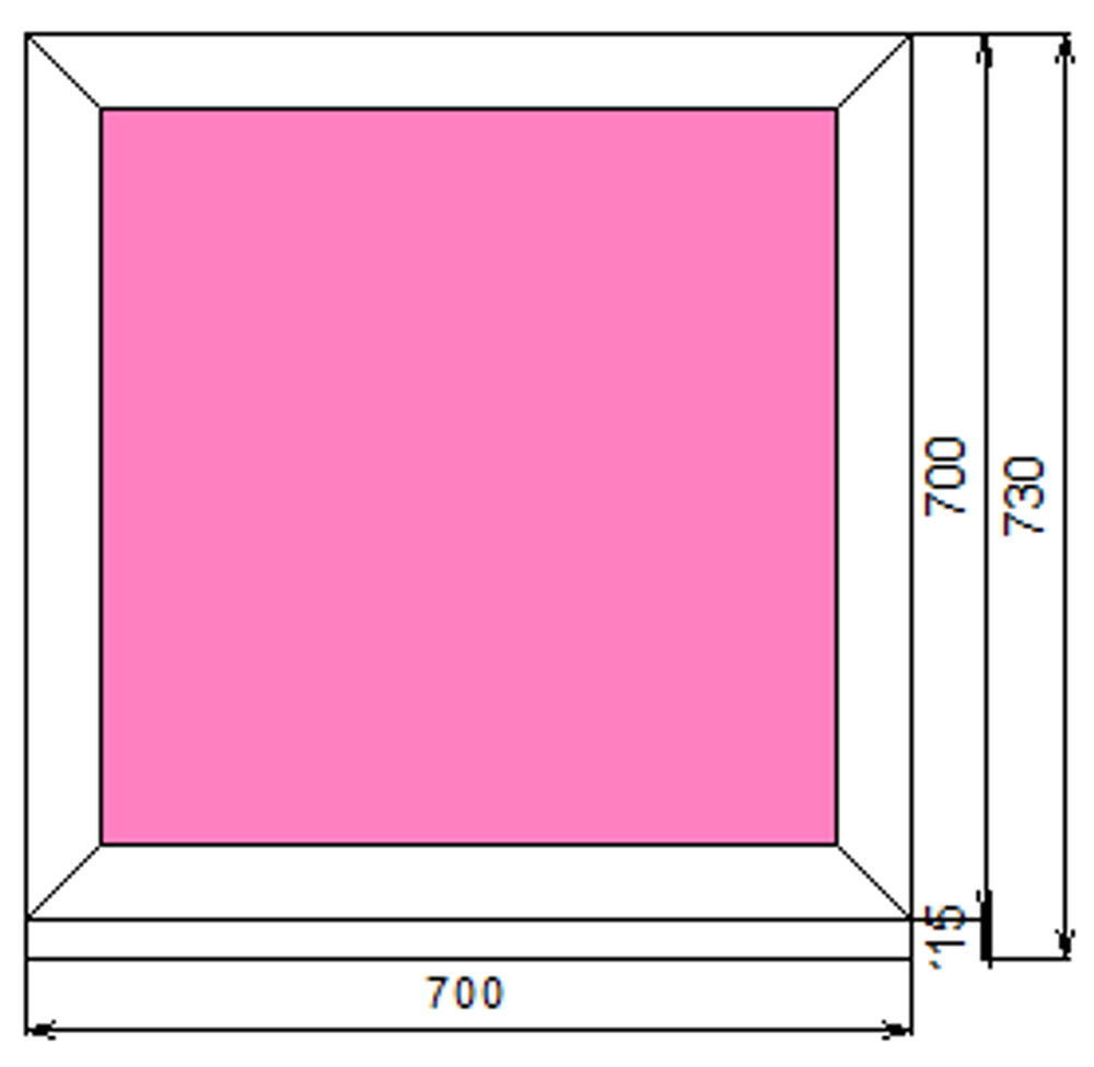Пластиковое окно 700 х 700 ТермА Эко с глухой створкой