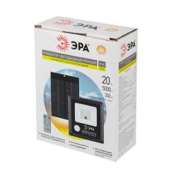 Прожектор ЭРА ERAPRO-20 светодиодный уличный 20 Вт 360 Лм 5000K IP65 на солнечной батарее с датчиком движения ПДУ