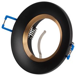 Встраиваемый светильник алюминиевый ЭРА KL107 BK/GD MR16 GU5.3 черный золото