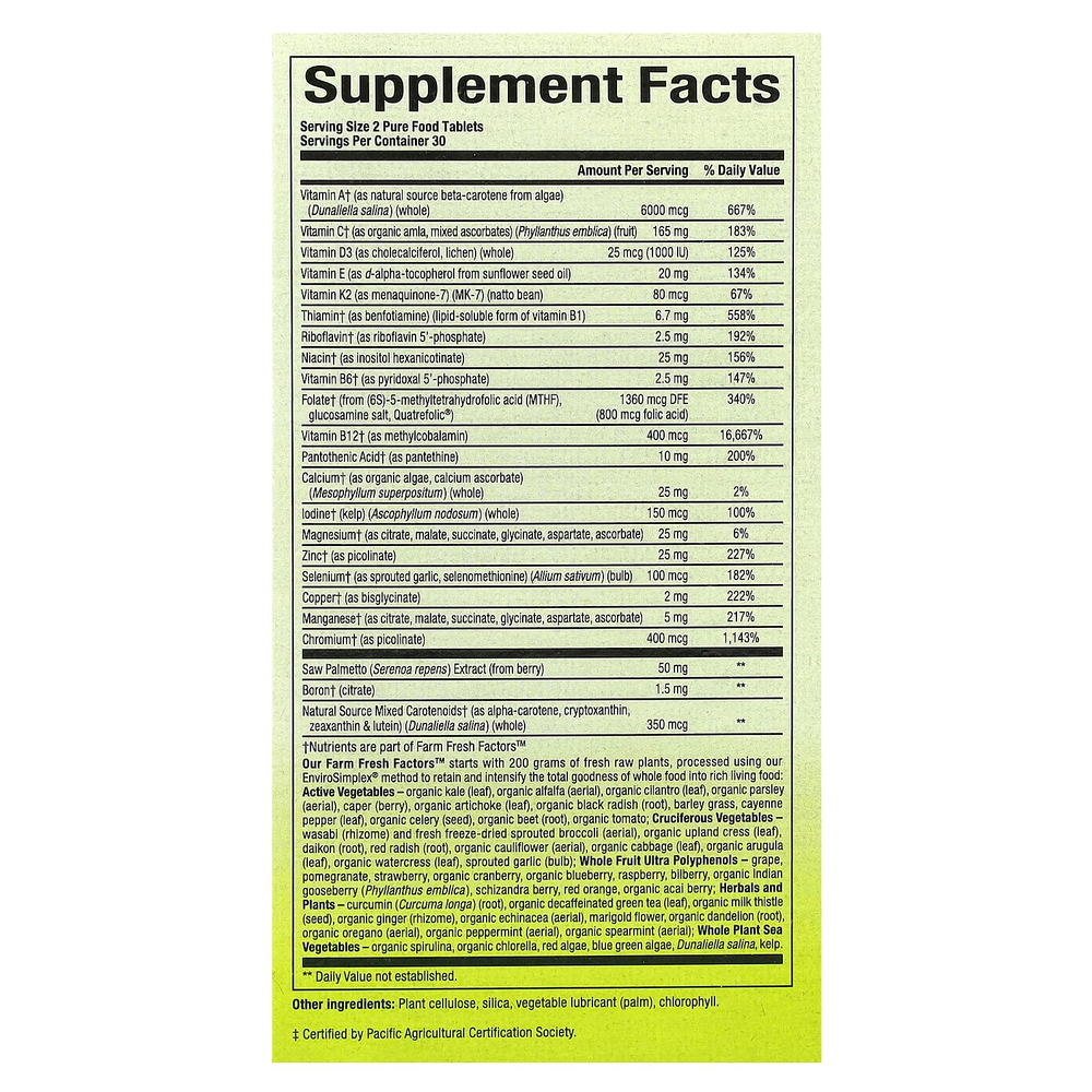 Natural Factors, Whole Earth & Sea, мультивитаминный и минеральный комплекс для мужчин старше 50 лет, 60 таблеток