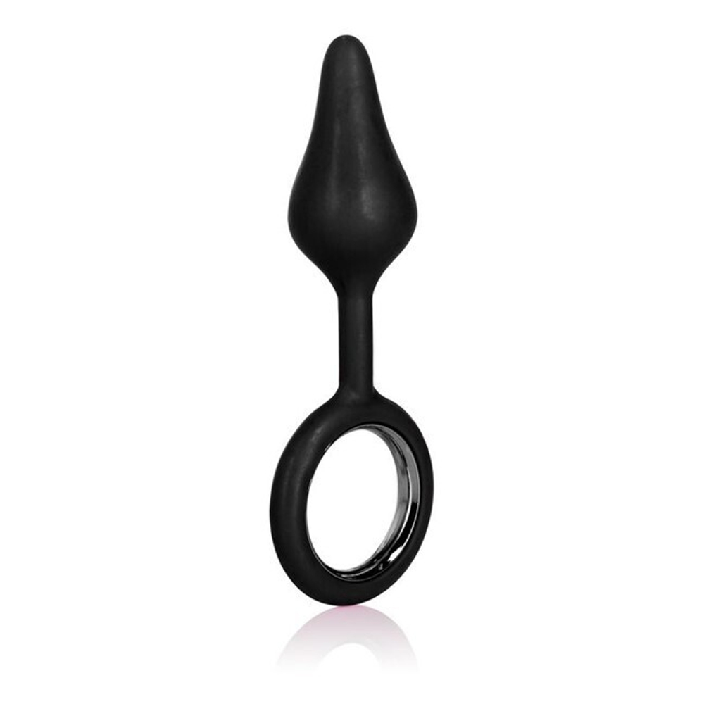 Анальная силиконовая пробка с кольцом Booty Tickler (Цвет: черный)