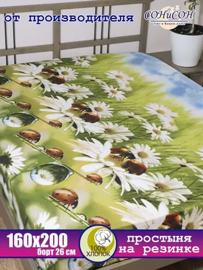 Простынь на резинке 160x200 СОНиЯ
