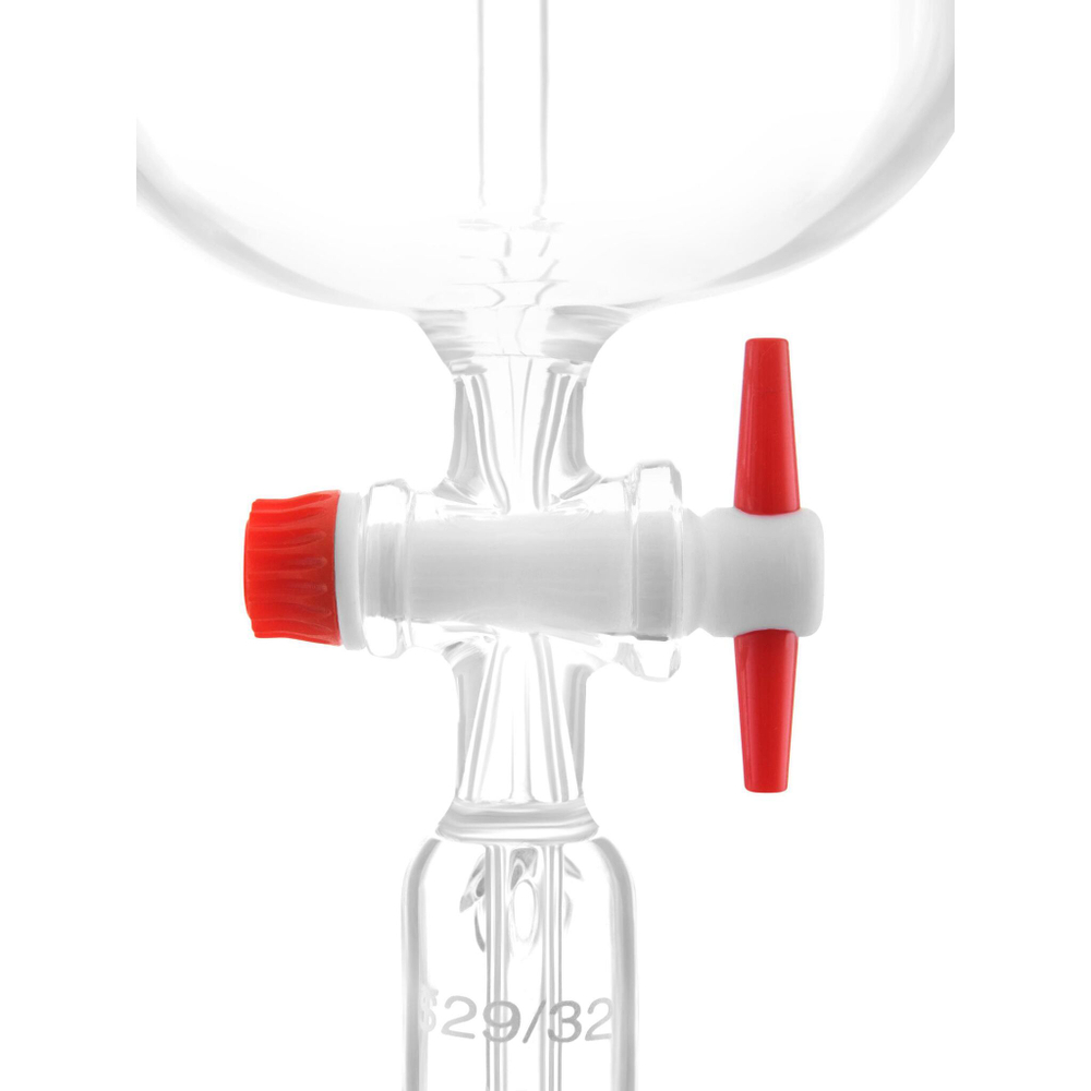 Воронка капельная цилиндрическая, 2000 мл, с компенсатором, шлиф 29/32-29/32, с PTFE краном