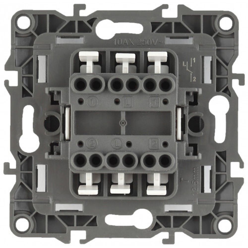 12-1106-05 ЭРА Переключатель двойной, 10АХ-250В, IP20, Эра12, антрацит