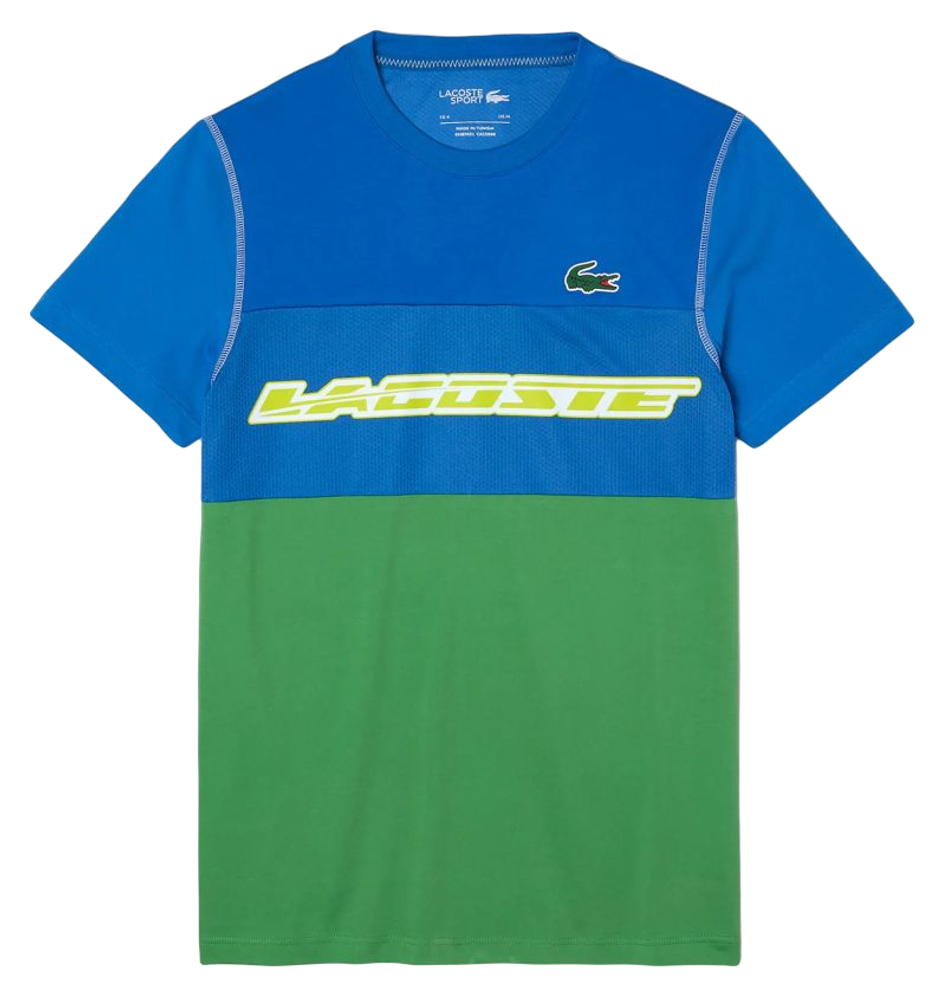 Мужская теннисная футболка Lacoste SPORT x Daniil Medvedev Jersey T-Shirt - blue/green/yellow