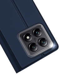 Чехол книжка из PU кожи синего цвета от Dux Ducis для смартфона Xiaomi 14T Pro, серия Skin Pro Series Case