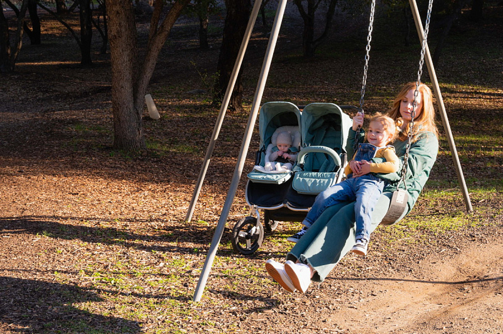 Прогулочная коляска для двойни Bumbleride Indie Twin Sea Glass