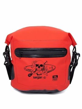 Гермосумка через плечо Sargan Скелетон-САП/Пляжка с доп.карманом 10 л красный
