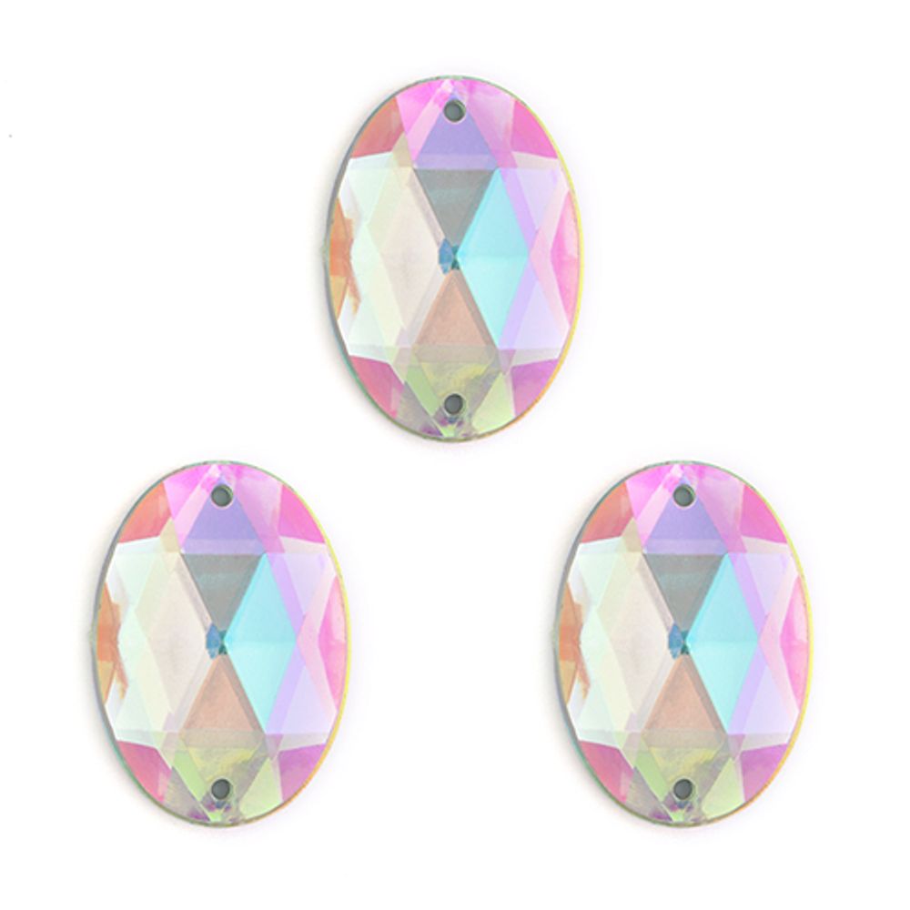 Стразы пришивные акриловые 18x25 мм овал цв.23AB, уп.50 шт Стразы пришивные акриловые 18x25 мм овал цв.23AB, уп.50 шт
