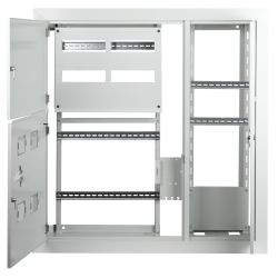 Корпус металлический встраиваемый ЭРА SIMPLE ЩЭ-4 (1000х960х140) 4-х квартирный IP31 УХЛ3 серый | Щиты этажные металлические