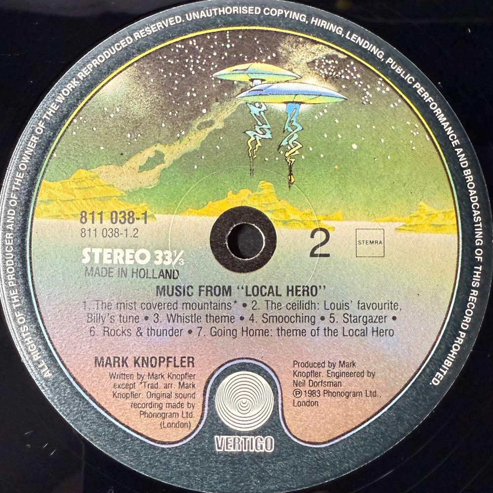 Mark Knopfler ‎– Local Hero (Голландия 1983г.)